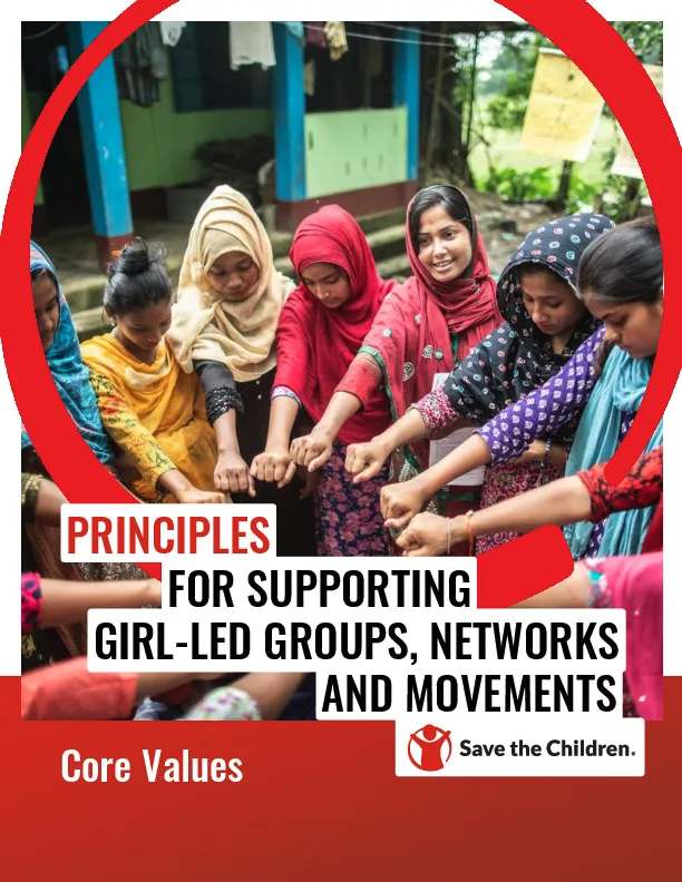 Cover "Principles for supporting girl-led groups, networks and movements: Core Values"